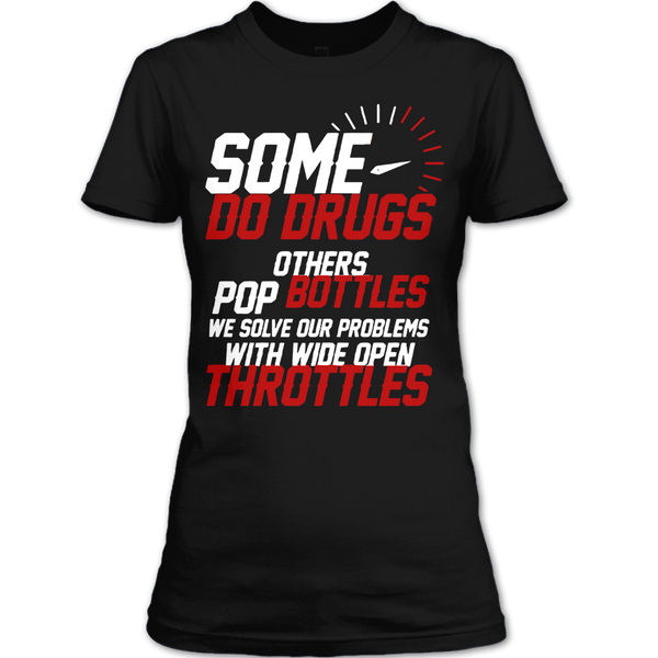 A black t-shirt with the shopify logo