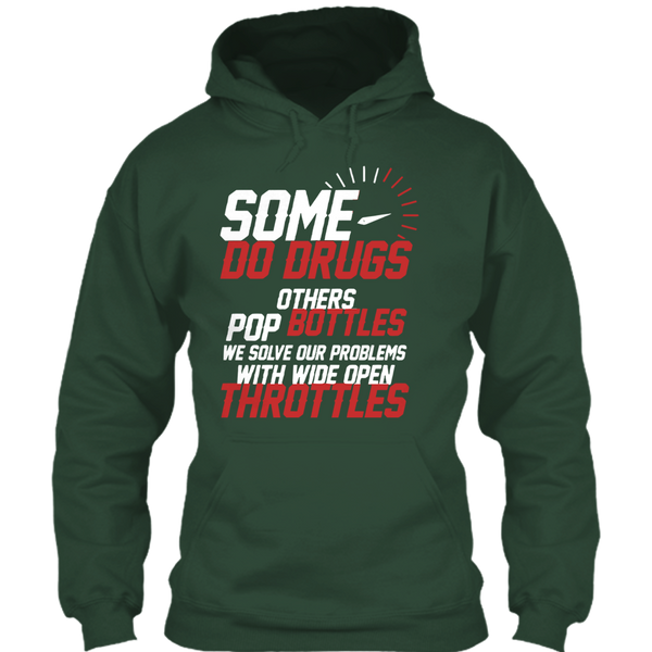 A black t-shirt with the shopify logo