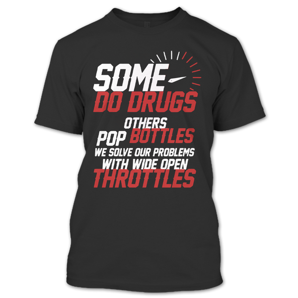 A black t-shirt with the shopify logo