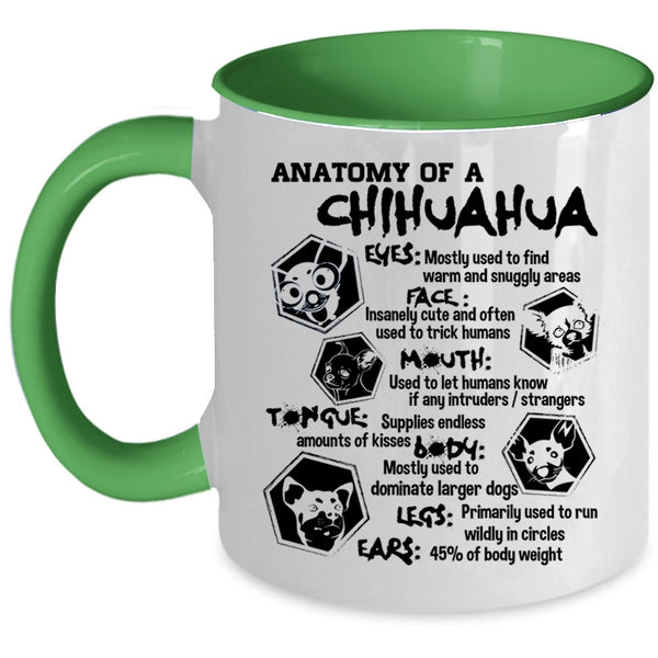 Chihuahua Lovers Coffee Mug, Anatomy Of A Chihuahua Accent Mug