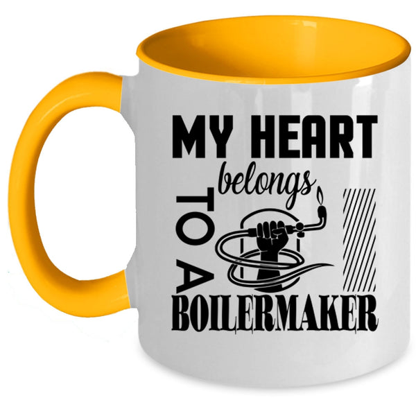 I Love Boilermaker Coffee Mug, My Heart Belongs To A Boilermaker Accent Mug