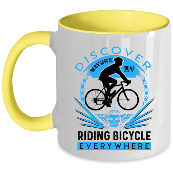 Cool Gift For Biker Coffee Mug, Riding Bicycle Accent Mug
