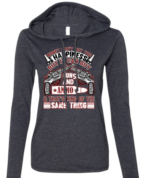 It Can Buy Guns T Shirt, Being A Veteran T Shirt (Anvil Ladies Ringspun Hooded)