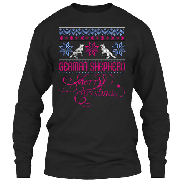German Shepherd T Shirt, Merry Christmas T Shirt