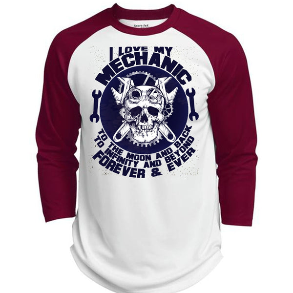 I Love My Mechanic T Shirt, Moon And Back T Shirt, Awesome T-Shirts  (Polyester Game Baseball Jersey)