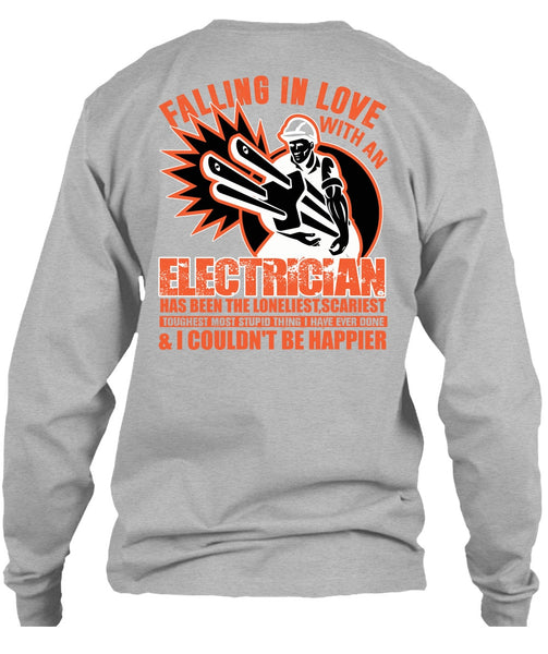Falling In Love With An Electrician T Shirt, I Love Electrician T Shirt