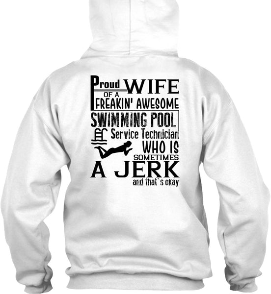 Proud Wife Of A Freaking Awesome Swimming T Shirt, I Love Swimmer T Shirt