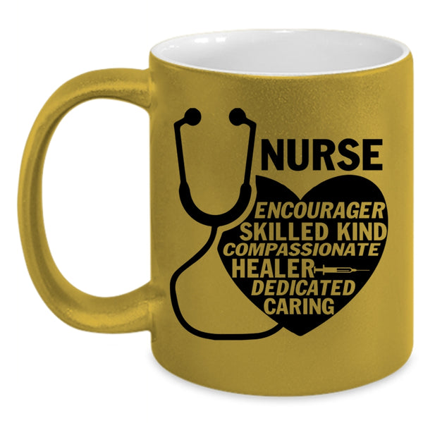 Cute Nurses Coffee Mug, Nurse Encourager Skilled Accent Mug