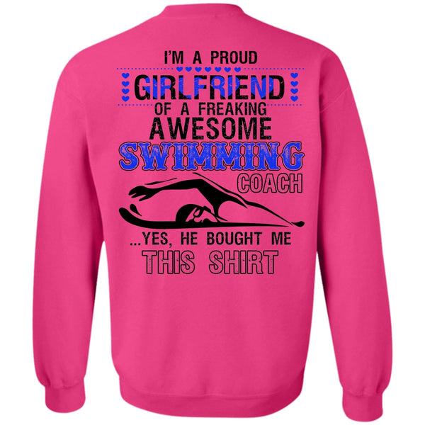 I Love Swimming T Shirt, I'm A Proud Girlfriend Sweatshirt