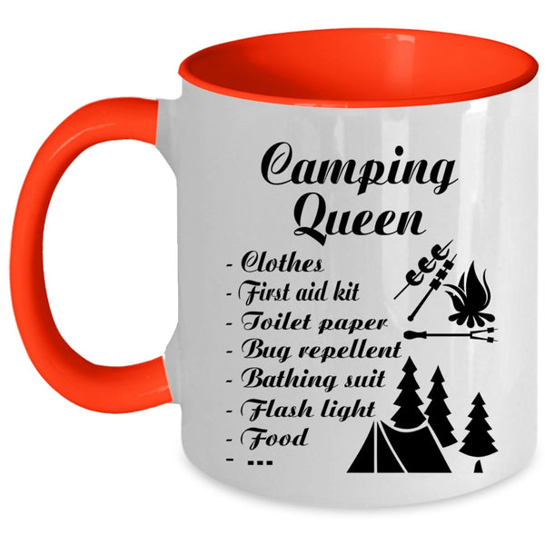 Funny Gift For Camping Mom Coffee Mug, Camping Queen Accent Mug