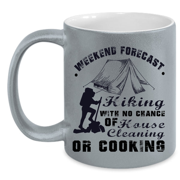 Outdoor Coffee Mug, Weekend Forecast Hiking Accent Mug