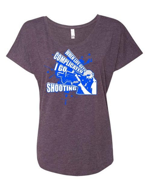 I Go Shooting T Shirt, Being A Hunter T Shirt, Cool Shirt (Ladies' Triblend Dolman Sleeve)