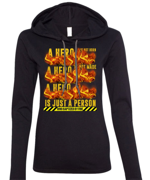 Who Baptized By Fire T Shirt, Being A Cooker T Shirt (Anvil Ladies Ringspun Hooded)