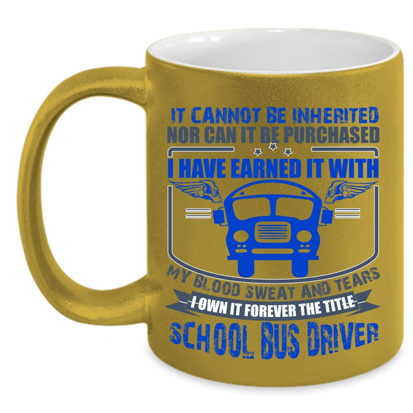 Cool School Bus Driver Coffee Mug, The Title School Bus Driver Accent Mug