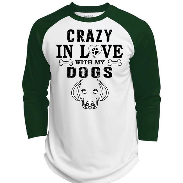 Crazy In Love With My Dogs T Shirt, My Favorite T Shirt, Awesome T-Shirts  (Polyester Game Baseball Jersey)