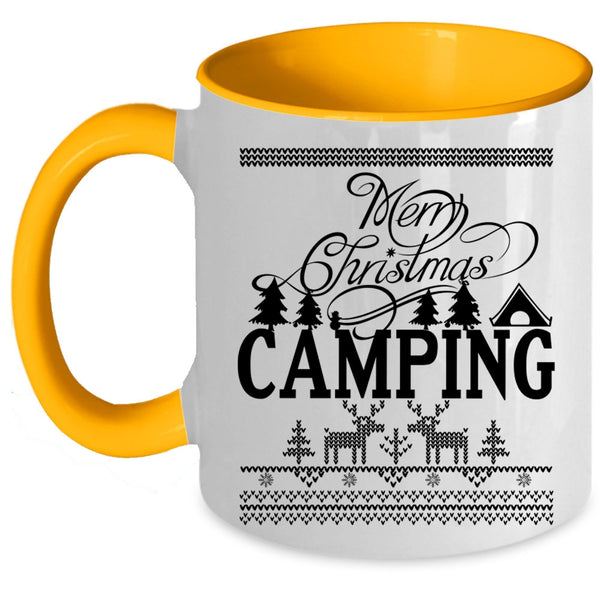 Camping Coffee Mug, Merry Christmas Accent Mug