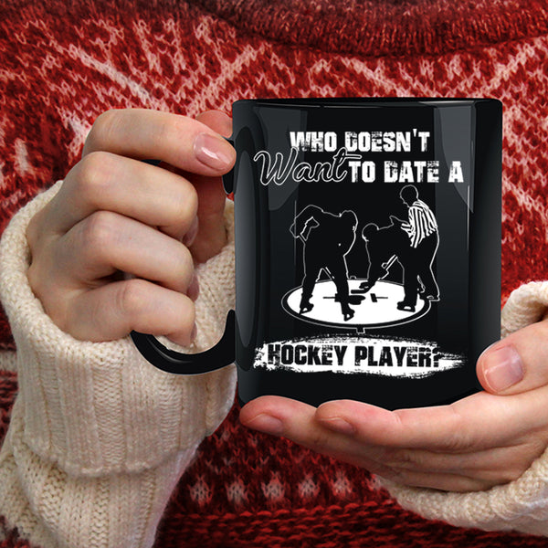 Date A Hockey Player Coffee Mug, Cool Couple Coffee Cup