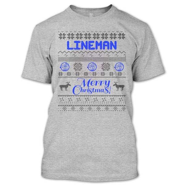 Lineman Merry Christmas T Shirt, Gift For Merry Christmas T Shirt