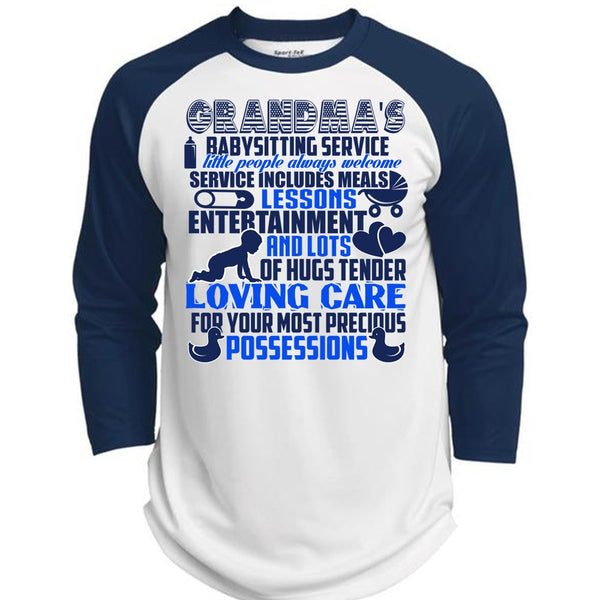Grandma's Babysitting Service T Shirt, I Love Family T Shirt, Awesome T-Shirts  (Polyester Game Baseball Jersey)