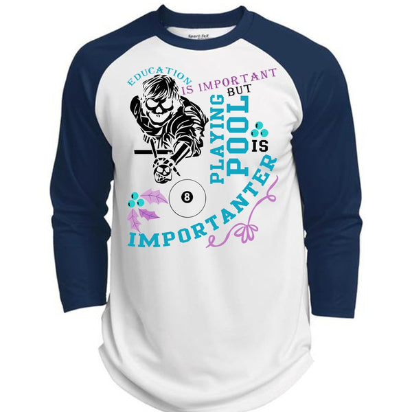 Education Is Important T Shirt, Being A Pool Player T Shirt, Awesome T-Shirts  (Polyester Game Baseball Jersey)