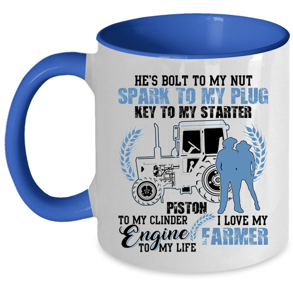 Cool Just Married Coffee Mug, I Love My Farmer Accent Mug