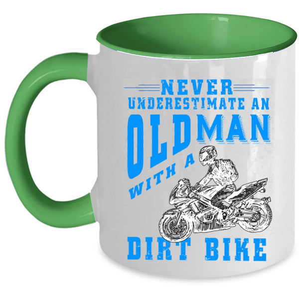 Awesome Grandpas Coffee Mug, Old Man With A Dirt Bike Accent Mug