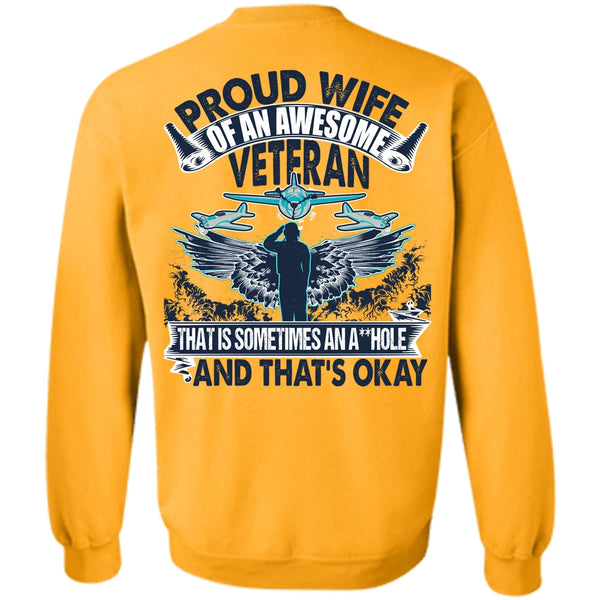 I Love Veteran T Shirt, Proud Wife Of An Awesome Veteran Sweatshirt