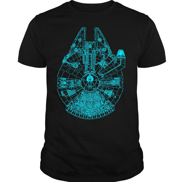 A black t-shirt with the shopify logo