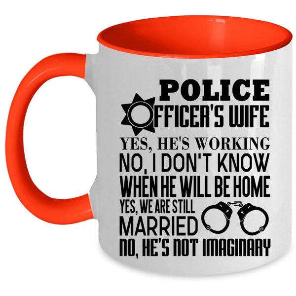 Aweosme Police Officer's Wife Coffee Mug, Police Officer's Wife Accent Mug