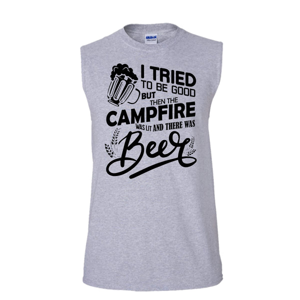 I Tried To be Good T Shirt, And There Was Beer Tank Top (Men's Cotton Sleeveless)