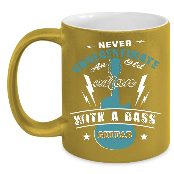 An Old Man With A Bass Guitar Coffee Mug, Awesome Grandpas Coffee Cup