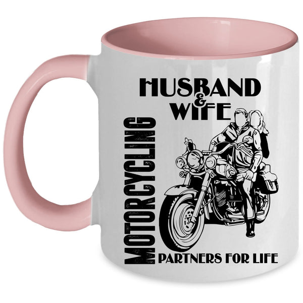 Motorcycling Partners For Life Coffee Mug, Husband And Wife Accent Mug