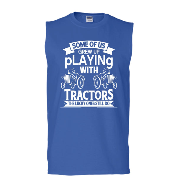 I'm A Farmer T Shirt, Playing With Tractors T Shirt, Cool T Shirt (Men's Cotton Sleeveless)