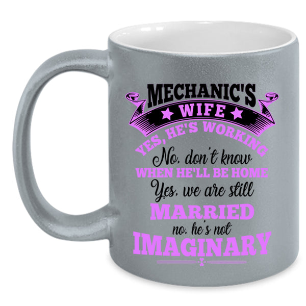 Cool Just Married Coffee Mug, Mechanic's Wife Accent Mug
