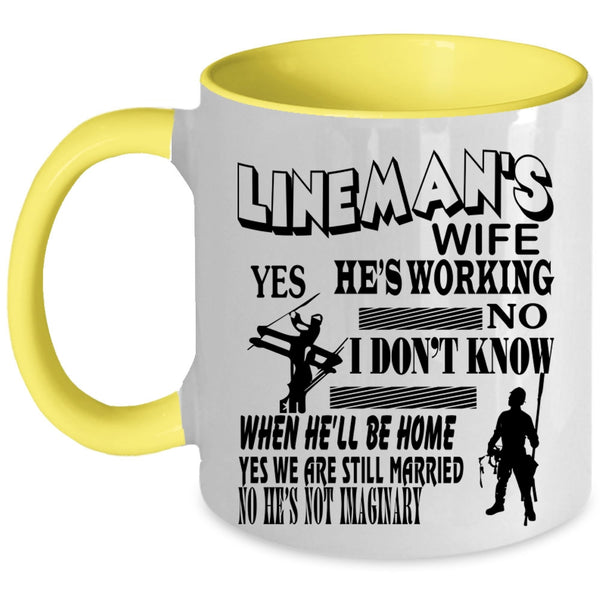 Beautiful Lineman's Wife Coffee Mug, Lineman's Wife Accent Mug