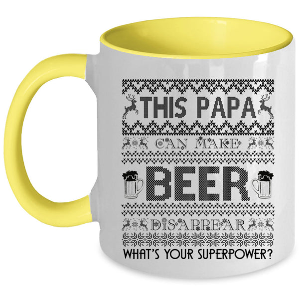 Cool Papa Coffee Mug, This Papa Can Make Beer Disappear Accent Mug