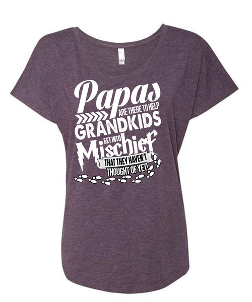 Papas Are There To Help Grandkids T Shirt, Being A Baby T Shirt, Cool Shirt (Ladies' Triblend Dolman Sleeve)