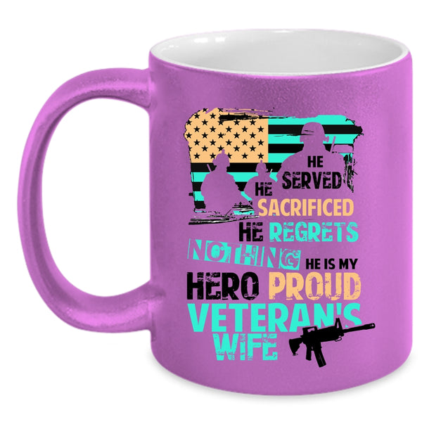 Beautiful Wife Coffee Mug, Proud Veteran's Wife Accent Mug