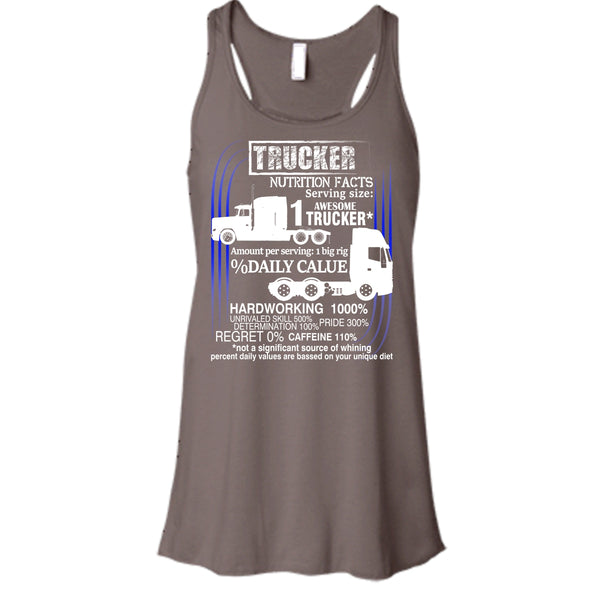 Trucker Nutrition Facts T Shirt, Best Trucker Ever Tank Top