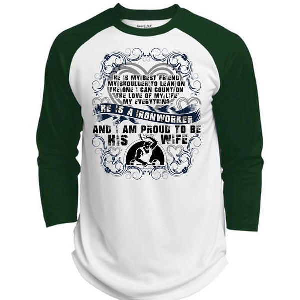 Proud To Be His Wife T Shirt, I Love Ironworker T Shirt, Awesome T-Shirts  (Polyester Game Baseball Jersey)