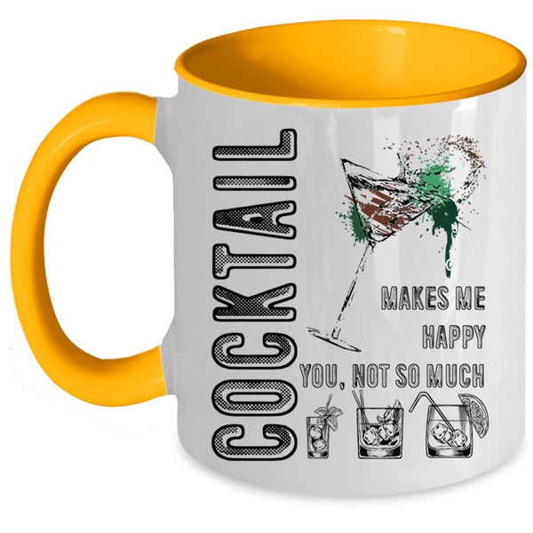 I Love Cocktail Coffee Mug, Cocktail Makes Me Happy Accent Mug