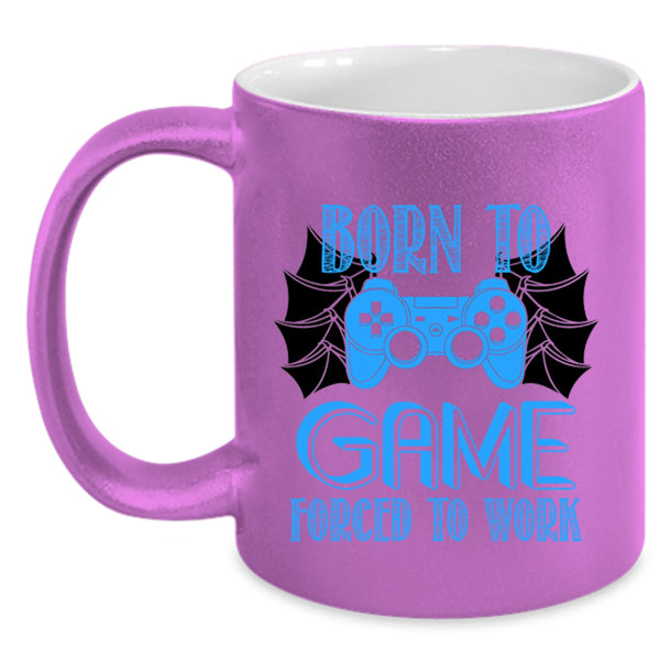 Awesome Gamer Coffee Mug, Born To Game Forced To Work Accent Mug