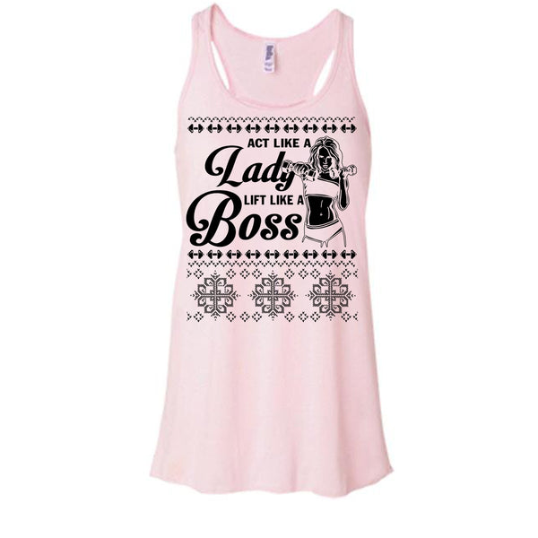 Act Like A Lady T Shirt, Lady Merry Christmas Tank Top