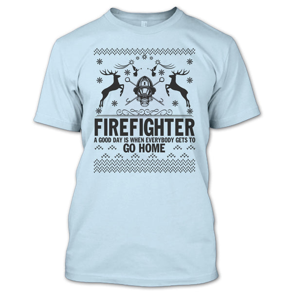 Firefighter Merry Christmas T Shirt, Merry Christmas Gift T Shirt