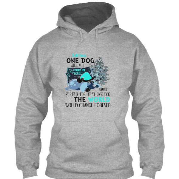 Saving One Dog Will Not Change The world T Shirt, Dog Happy Merry Christmas T Shirt