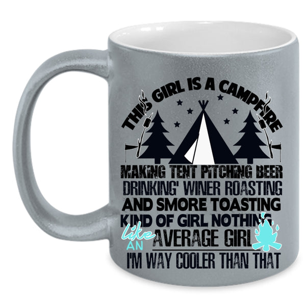 Cool Gift For Daughter Coffee Mug, This Girl Is A Campfire Accent Mug