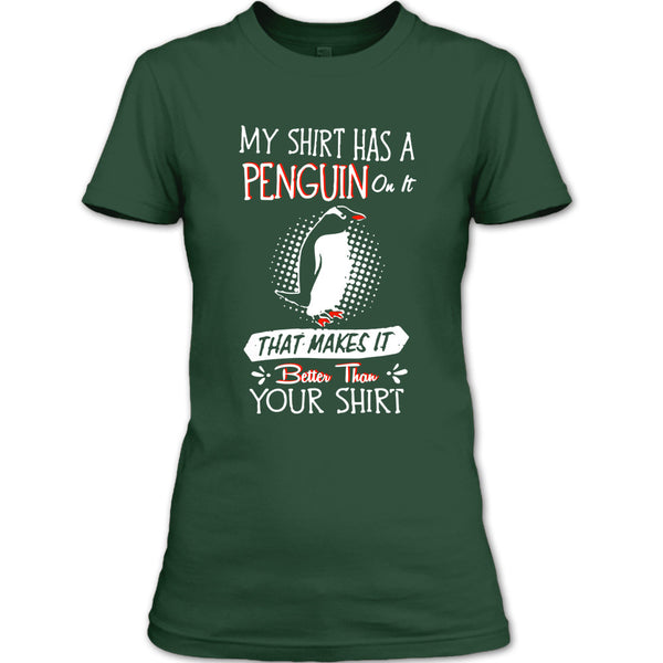 A black t-shirt with the shopify logo