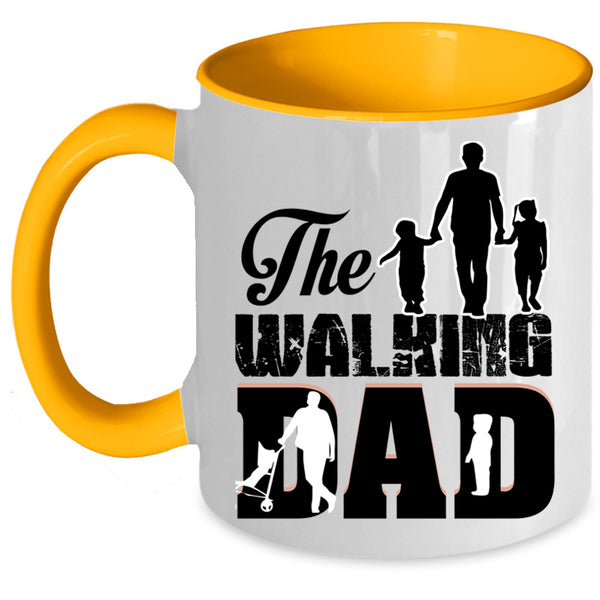 Funny Gift For Dad Coffee Mug, The Walking Dad Accent Mug