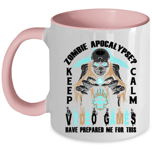 Keep Calm Video Games Coffee Mug, Zombie Apocalypse Accent Mug