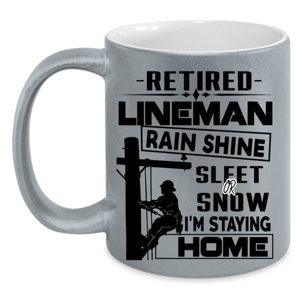 Cool Grandpa Coffee Mug, Retired Lineman Accent Mug